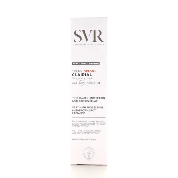SVR Clairial Cream SPF 50+ Anti-Dark Spot Radiance - 40ml | اس في ار كريم واقي شمسي للبقع الداكنة - 40 مل
